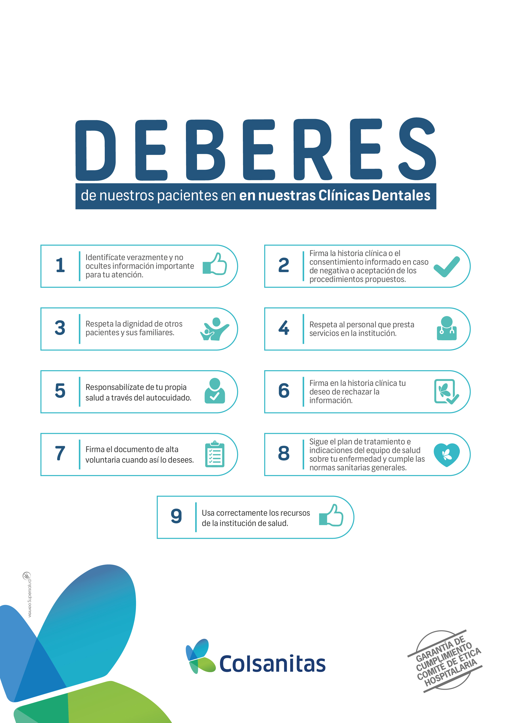 Deberes Clínica Colsanitas